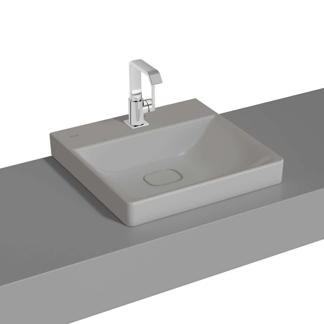 VitrA Metropole Çanak Lavabo, 50 cm, Mat Taş Gri, VitrAClean,7525B476-0937 - 1