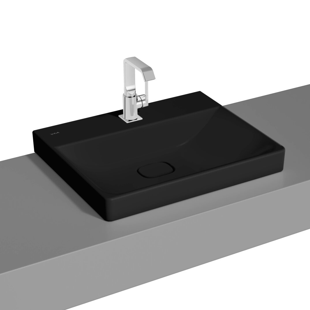 VitrA Metropole Çanak Lavabo, 60 cm, Mat Siyah, VitrAClean,7526B483-0937 - 1