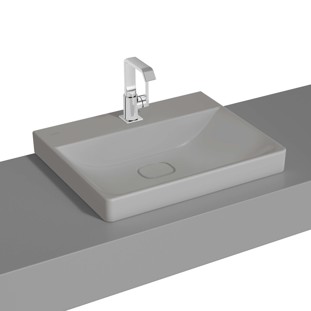 VitrA Metropole Çanak Lavabo, 60 cm, Mat Taş Gri, VitrAClean,7526B476-0937 - 1
