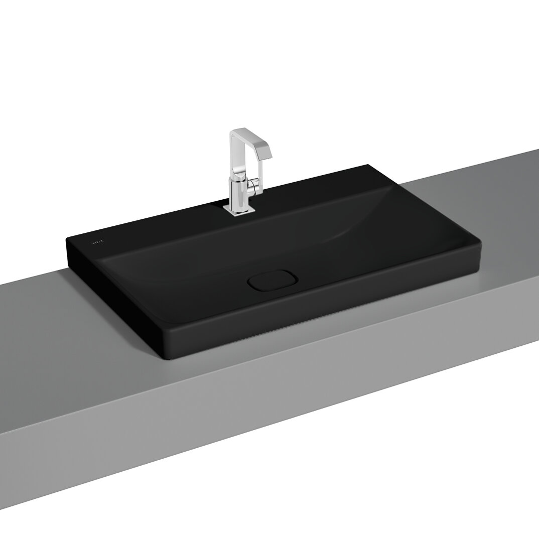 VitrA Metropole Çift Armatür Delikli Çanak Lavabo, 120 cm, Mat Kum Beji, 7530B422-0937 - 1