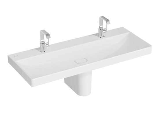 VitrA Metropole Çift Armatür Delikli Lavabo, 120 cm, VitrAClean,7530B403-0041