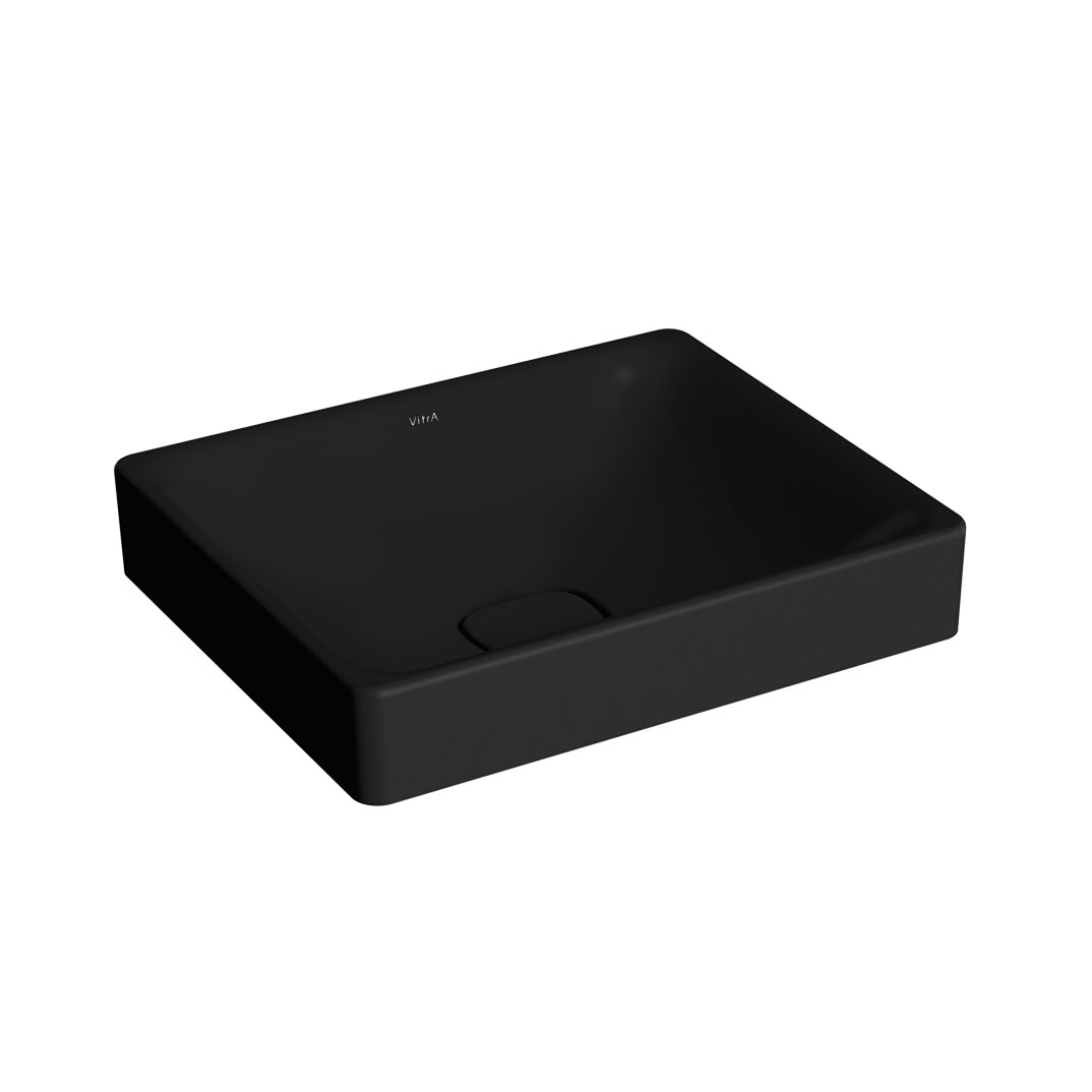 VitrA Metropole Dikdörtgen Çanak Lavabo, 50 cm, Mat Siyah, VitrAClean, 7534B483-7214 - 1