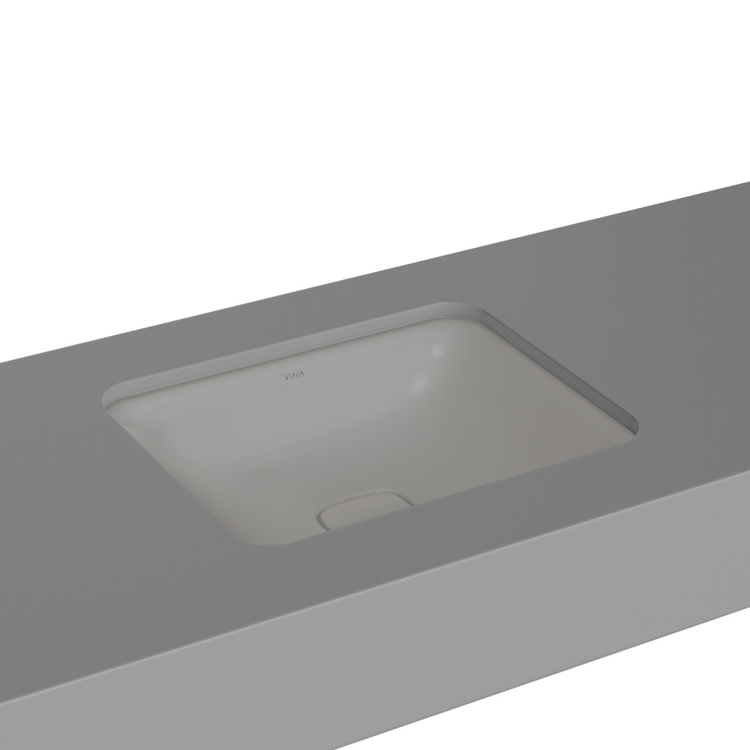 VitrA Metropole Dikdörtgen Çanak Lavabo, 50 cm, Mat Taş Gri, VitrAClean, 7534B476-7214 - 1