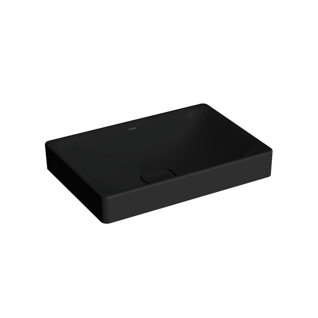 VitrA Metropole Dikdörtgen Çanak Lavabo, 60 cm, Mat Siyah, VitrAClean, 7535B483-7214 - 1