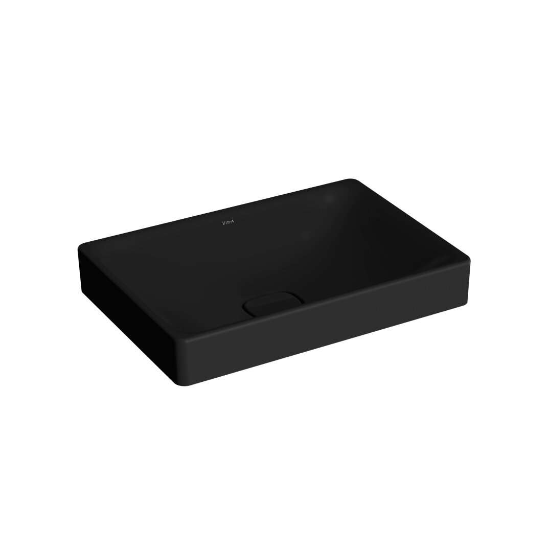 VitrA Metropole Dikdörtgen Çanak Lavabo, 60 cm, Mat Siyah, VitrAClean,7535B483-1398 - 1