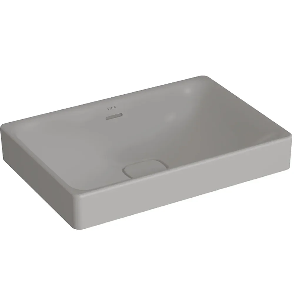 VitrA Metropole Dikdörtgen Çanak Lavabo, 60 cm, Mat Taş Gri, VitrAClean, 7535B476-7214 - 1