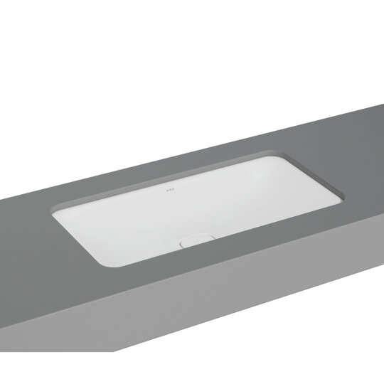 VitrA Metropole Dikdörtgen Çanak Lavabo, 80 cm, Mat Beyaz, VitrAClean, 7536B401-7214