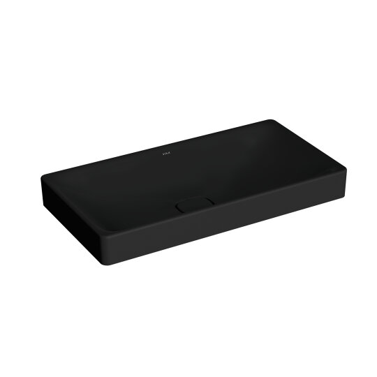 VitrA Metropole Dikdörtgen Çanak Lavabo, 80 cm, Mat Siyah, VitrAClean, 7536B483-7214