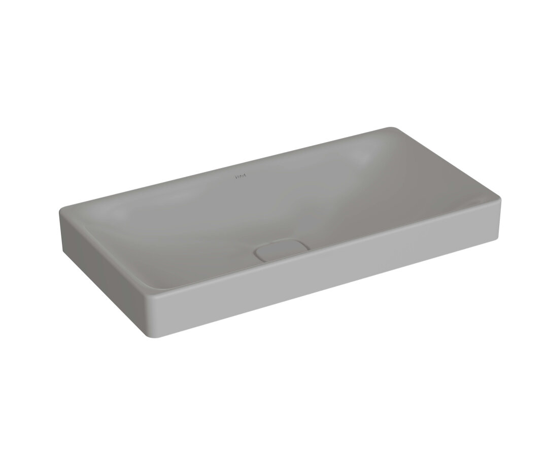 VitrA Metropole Dikdörtgen Çanak Lavabo, 80 cm, Mat Taş Gri, VitrAClean,7536B476-1398 - 1