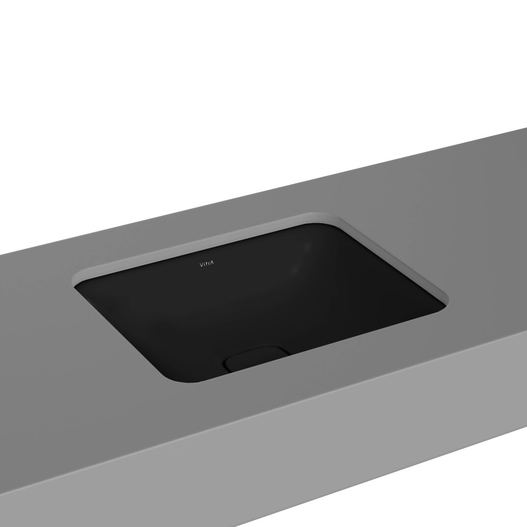 VitrA Metropole Dikdörtgen Tezgah Altı Lavabo, 50 cm, Mat Siyah, VitrAClean,7534B483-1083 - 1