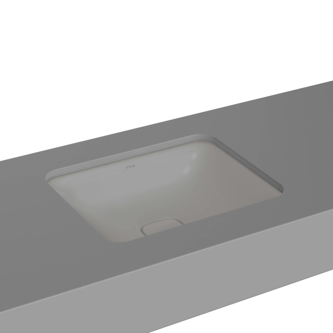 VitrA Metropole Dikdörtgen Tezgah Altı Lavabo, 50 cm, Mat Taş Gri, VitrAClean,7534B476-1083 - 1