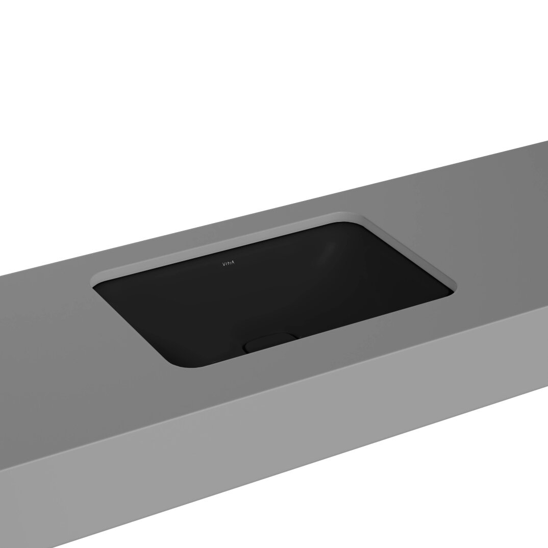 VitrA Metropole Dikdörtgen Tezgah Altı Lavabo, 60 cm, Mat Siyah, VitrAClean,7535B483-1083 - 1