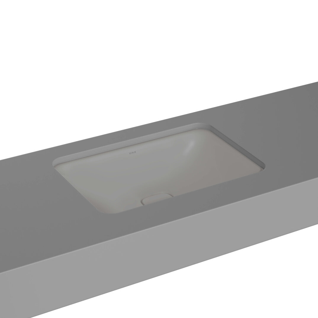 VitrA Metropole Dikdörtgen Tezgah Altı Lavabo, 60 cm, Mat Taş Gri, VitrAClean,7535B476-1083 - 1