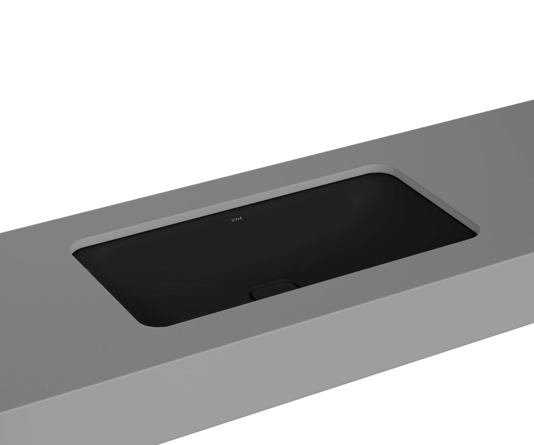 VitrA Metropole Dikdörtgen Tezgah Altı Lavabo, 80 cm, Mat Siyah, VitrAClean,7536B483-1083 - 1