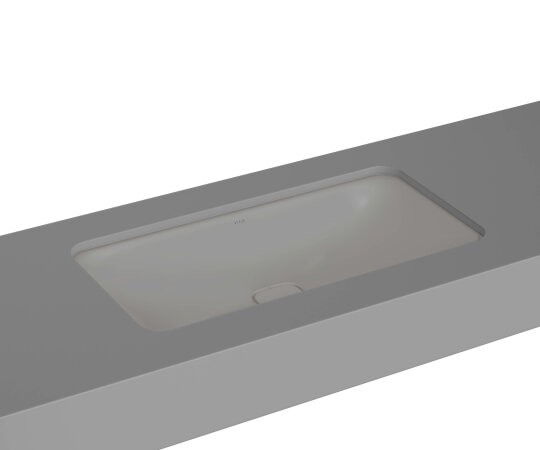 VitrA Metropole Dikdörtgen Tezgah Altı Lavabo, 80 cm, Mat Taş Gri, VitrAClean,7536B476-1083