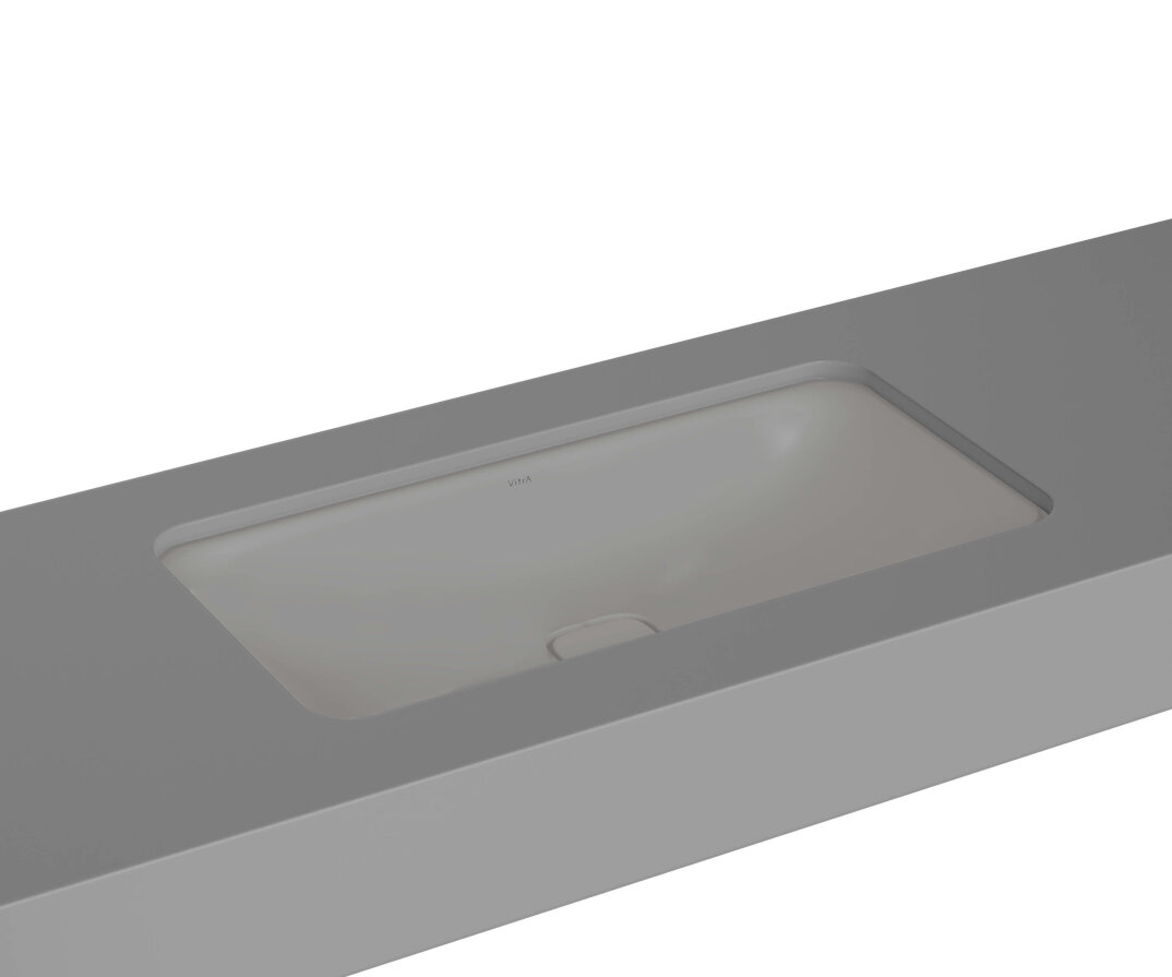 VitrA Metropole Dikdörtgen Tezgah Altı Lavabo, 80 cm, Mat Taş Gri, VitrAClean,7536B476-1083 - 1