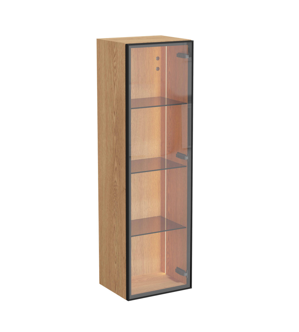 VitrA Metropole Edge Cam Kapaklı Kısa Boy Dolabı, 35 cm, Açık Meşe (Sağ),67250 - 1