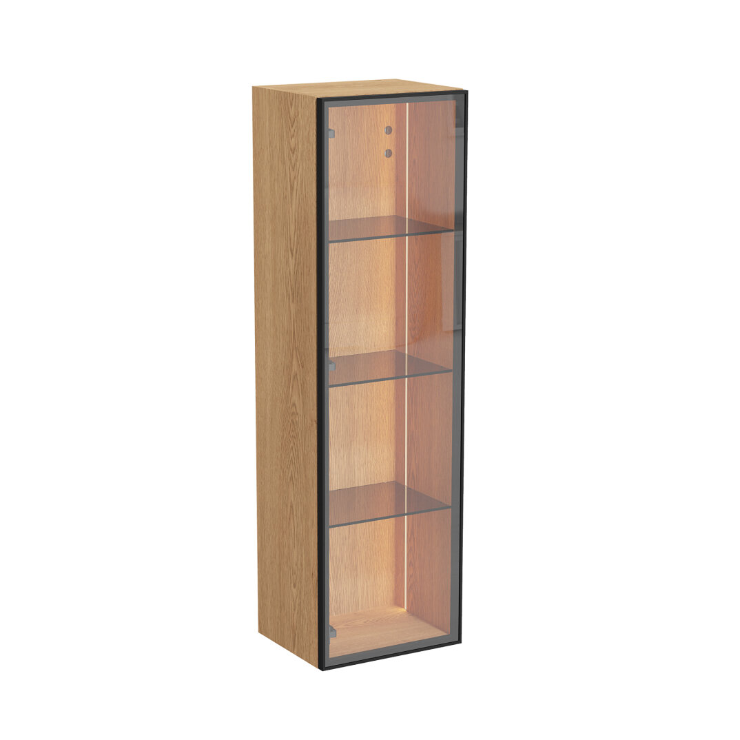 VitrA Metropole Edge Cam Kapaklı Kısa Boy Dolabı, 35 cm, Açık Meşe (Sol),67142 - 3