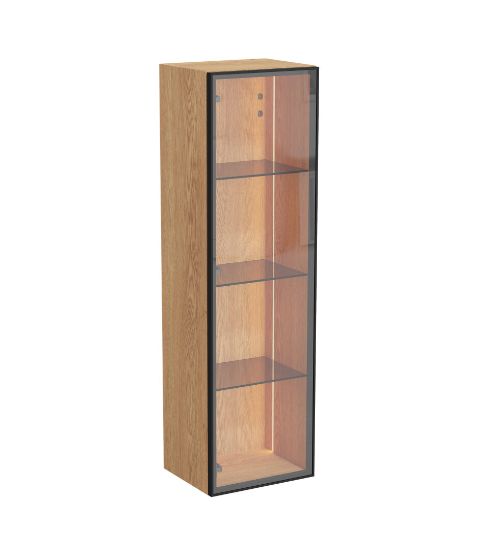 VitrA Metropole Edge Cam Kapaklı Kısa Boy Dolabı, 35 cm, Açık Meşe (Sol),67142 - 1