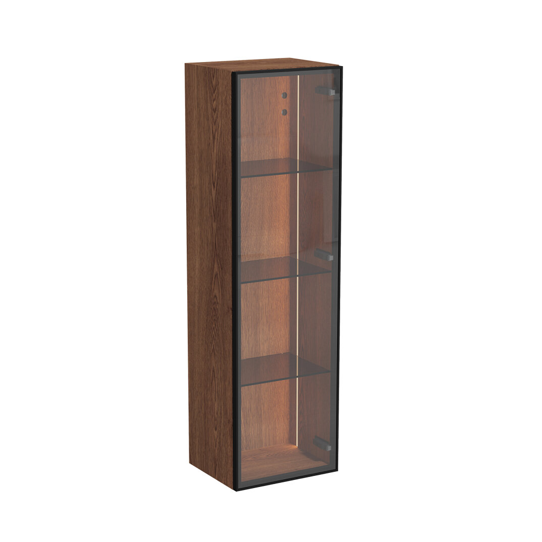 VitrA Metropole Edge Cam Kapaklı Kısa Boy Dolabı, 35 cm, Ceviz (Sağ),67253 - 6