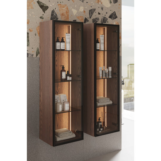 VitrA Metropole Edge Cam Kapaklı Kısa Boy Dolabı, 35 cm, Ceviz (Sağ),67253 - 8