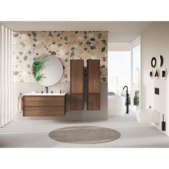 VitrA Metropole Edge Cam Kapaklı Kısa Boy Dolabı, 35 cm, Ceviz (Sağ),67253 - 10