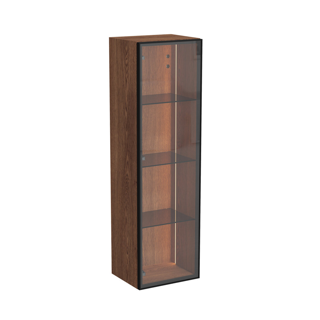 VitrA Metropole Edge Cam Kapaklı Kısa Boy Dolabı, 35 cm, Ceviz (Sol),67161 - 2