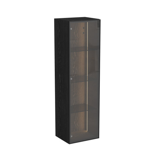 VitrA Metropole Edge Cam Kapaklı Kısa Boy Dolabı, 35 cm, Siyah Meşe (Sol),67199 - 4