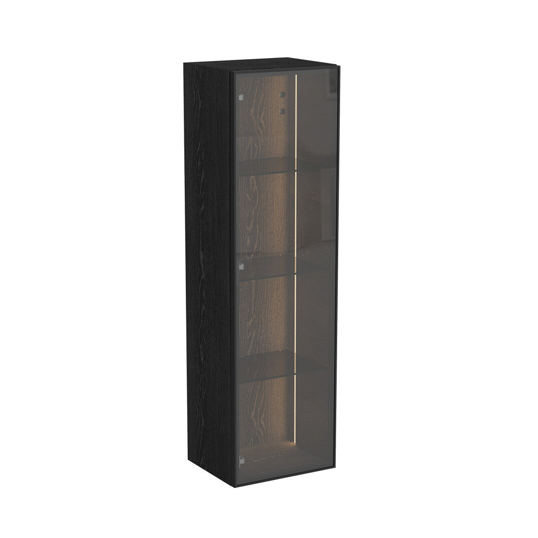 VitrA Metropole Edge Cam Kapaklı Kısa Boy Dolabı, 35 cm, Siyah Meşe (Sol),67199 - 4