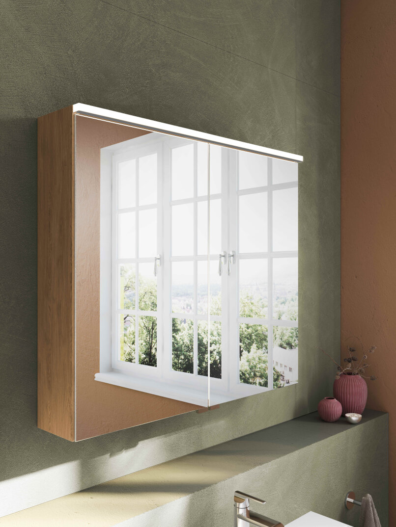 VitrA Metropole Edge Dolaplı Ayna, 80 cm, Açık Meşe,67146 - 6