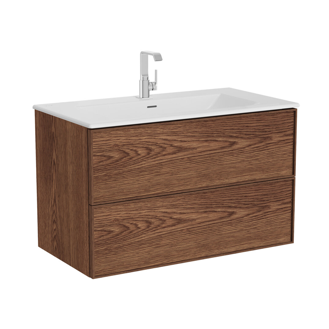 Vitra Metropole Edge Lavabo Dolabı, Çift Çekmeceli, Etajerli Lavabolu, 100 Cm, Ceviz 67156 - 3