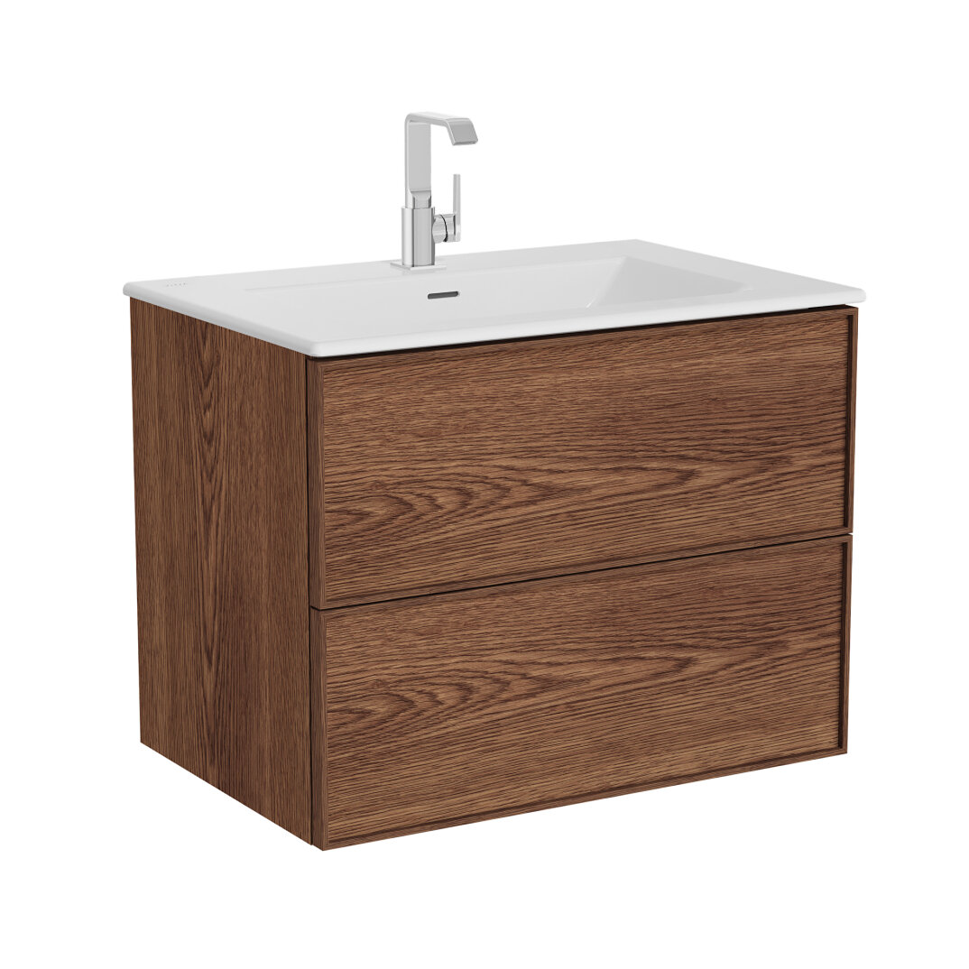 VitrA Metropole Edge Lavabo Dolabı, Çift Çekmeceli, Etajerli Lavabolu, 80 cm, Ceviz,67155 - 2