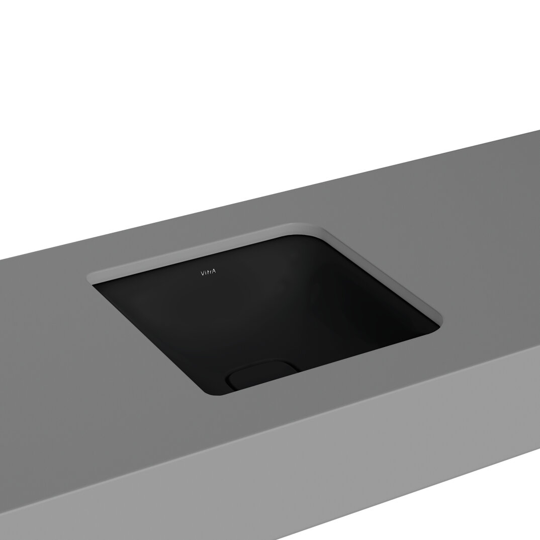 VitrA Metropole Kare Çanak Lavabo, 40 cm, Mat Siyah, VitrAClean, 7533B483-7214 - 1