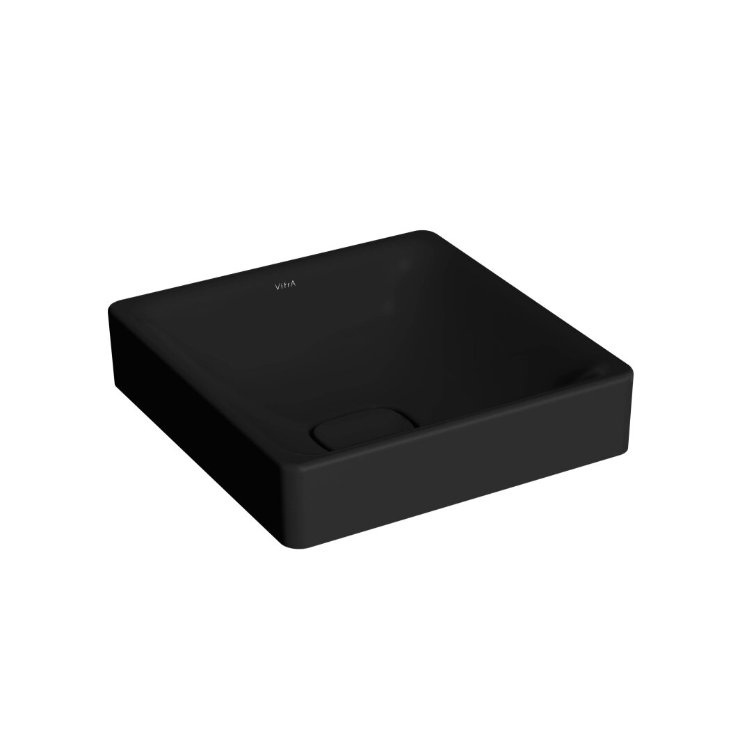 VitrA Metropole Kare Çanak Lavabo, 40 cm, Mat Siyah, VitrAClean,7533B483-1398 - 1