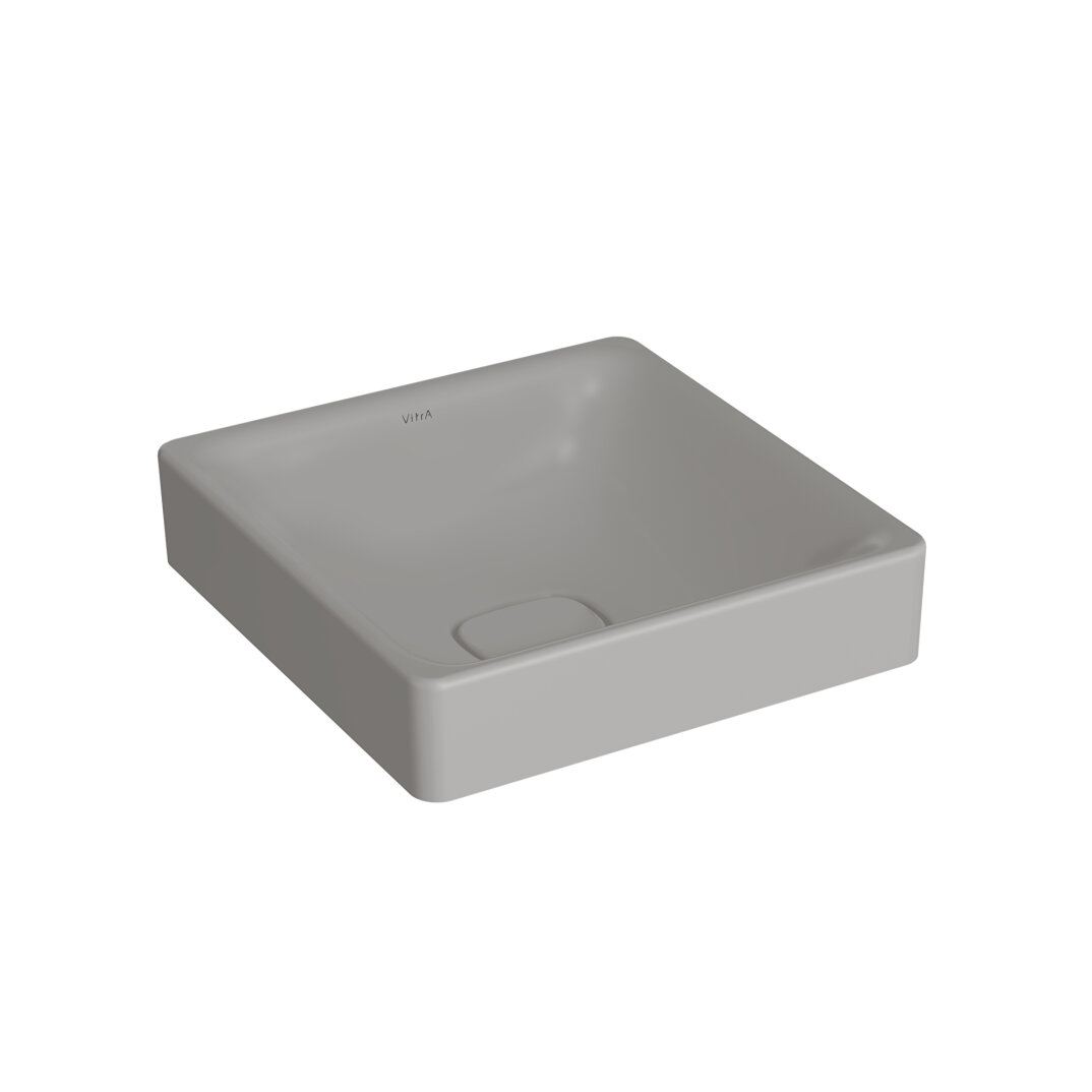 VitrA Metropole Kare Çanak Lavabo, 40 cm, Mat Taş Gri, VitrAClean, 7533B476-7214 - 1