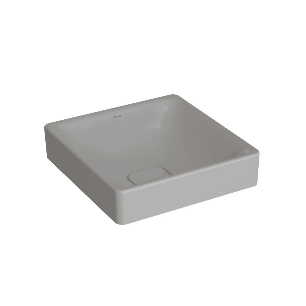VitrA Metropole Kare Çanak Lavabo, 40 cm, Mat Taş Gri, VitrAClean,7533B476-1398 - 1