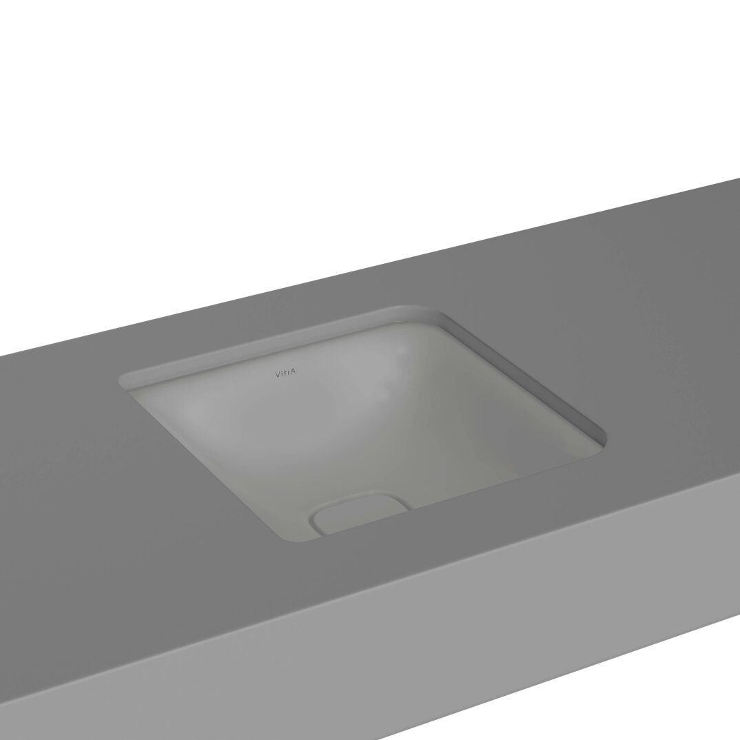 VitrA Metropole Kare Tezgah Altı Lavabo, 40 cm, Mat Taş Gri, VitrAClean,7533B476-1083 - 1