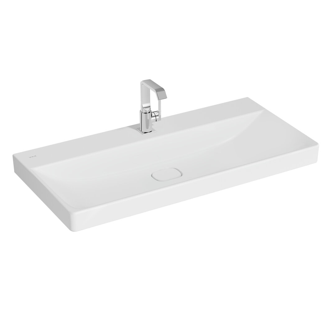 VitrA Metropole Lavabo, 100 cm, Mat Beyaz, VitrAClean, 7529B401-7210 - 1