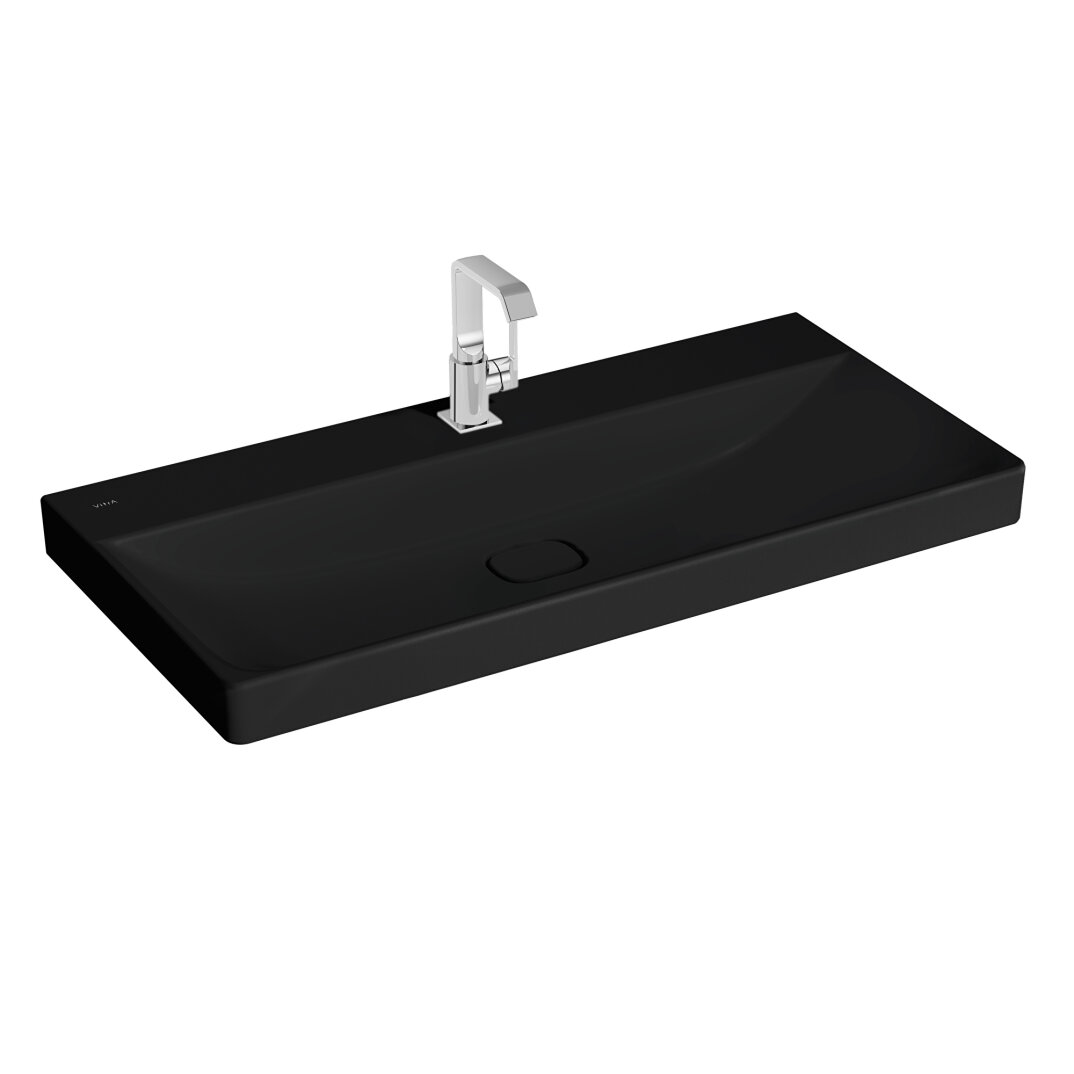 VitrA Metropole Lavabo, 100 cm, Mat Siyah, VitrAClean, 7529B483-7210 - 1