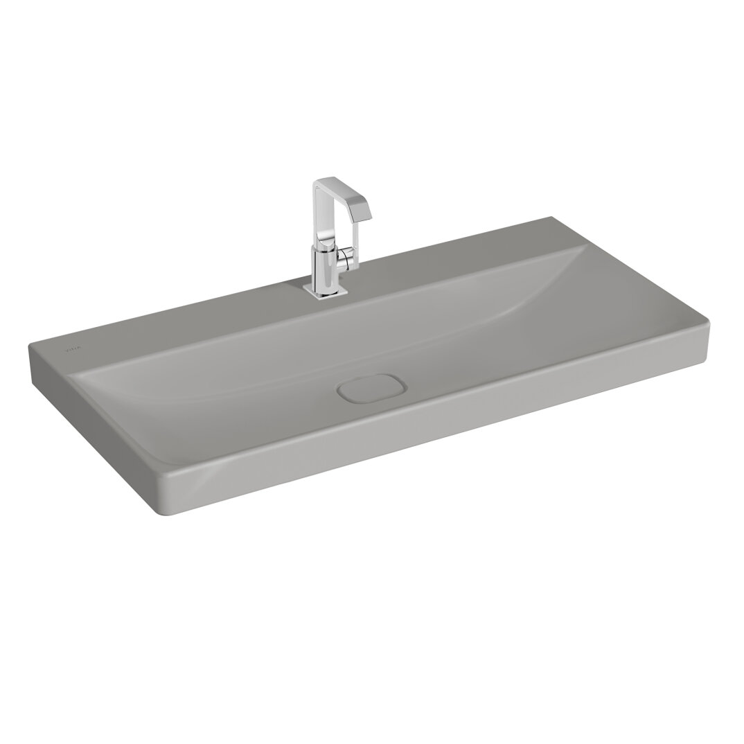 VitrA Metropole Lavabo, 100 cm, Mat Taş Gri, VitrAClean, 7529B476-7210 - 1