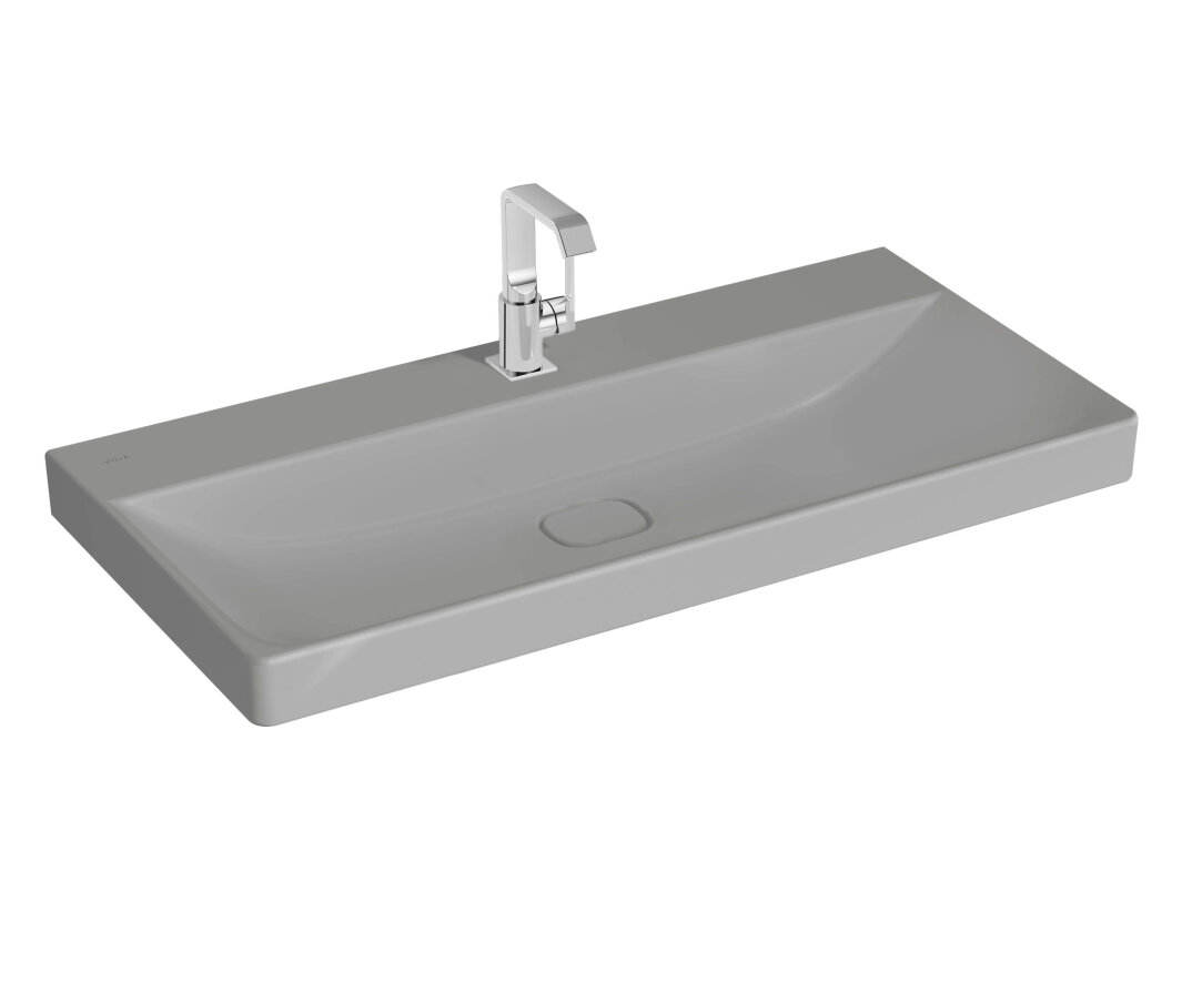 VitrA Metropole Lavabo, 100 cm, Mat Taş Gri, VitrAClean,7529B476-0041 - 1
