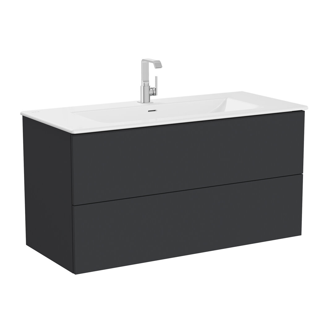 VitrA Metropole Pure Lavabo Dolabı, 2 Çekmeceli, Etajerli Lavabolu, 120 cm, Mat Grafit,67228 - 2