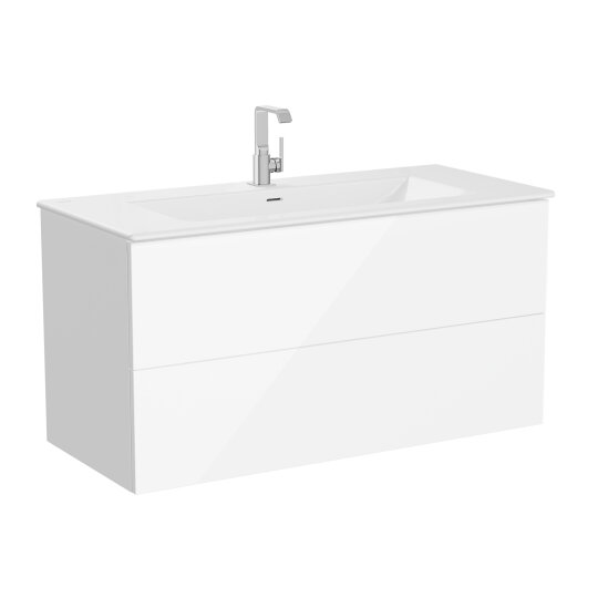 VitrA Metropole Pure Lavabo Dolabı, 2 Çekmeceli, Etajerli Lavabolu, 120 cm, Parlak Beyaz,67338 - 2