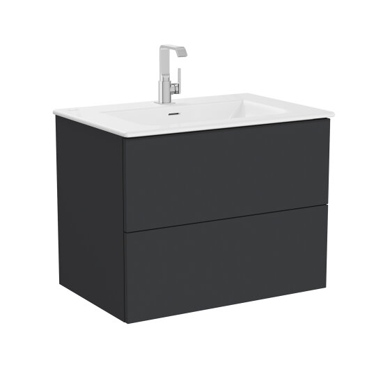 VitrA Metropole Pure Lavabo Dolabı, 2 Çekmeceli, Etajerli Lavabolu, 80 cm, Mat Grafit,67226 - 2