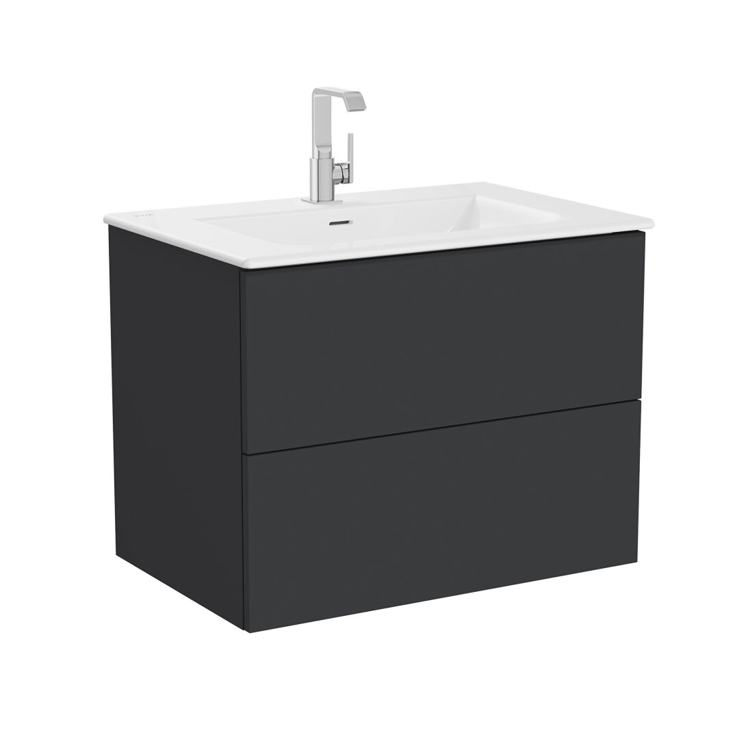 VitrA Metropole Pure Lavabo Dolabı, 2 Çekmeceli, Etajerli Lavabolu, 80 cm, Mat Grafit,67226 - 2