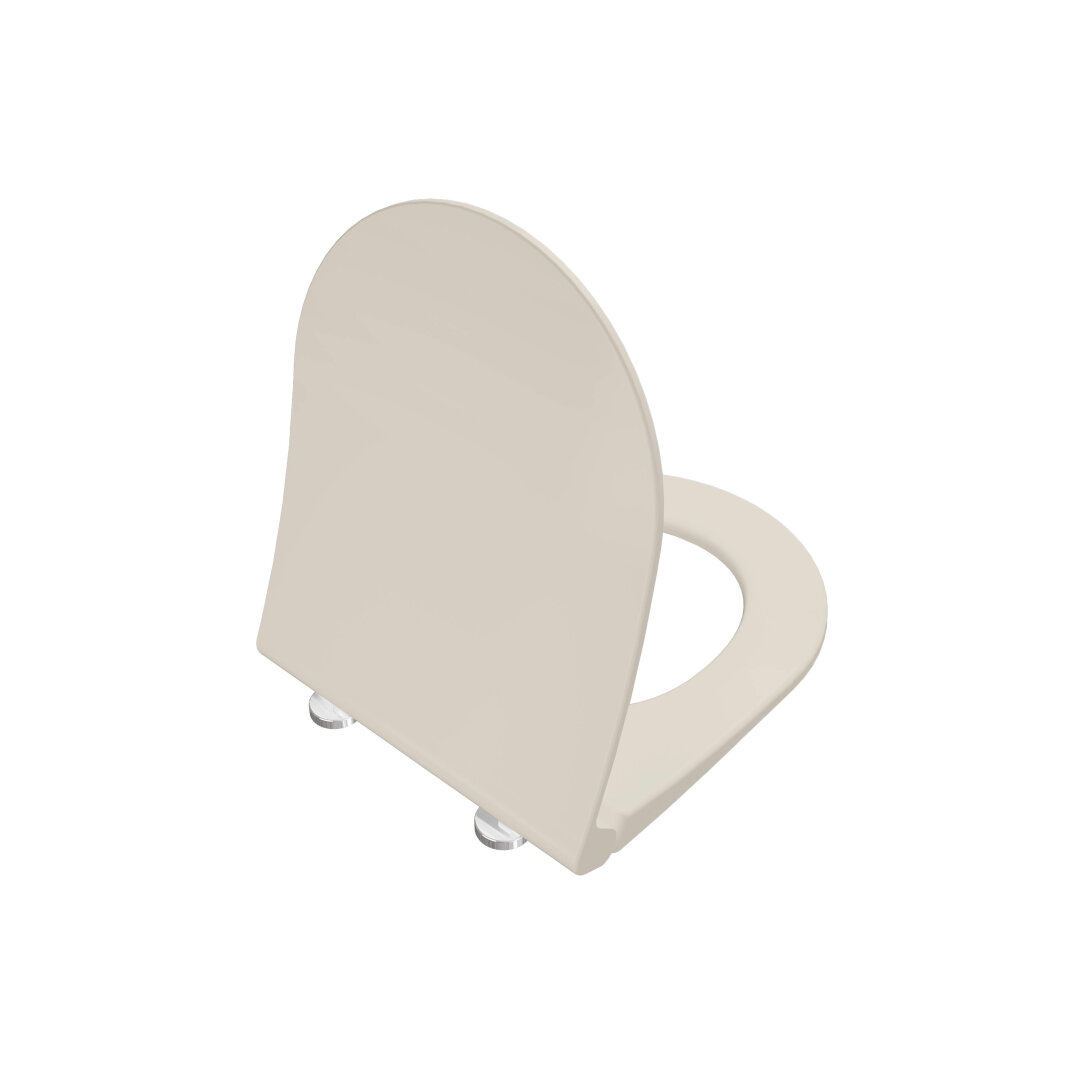 VitrA Metropole Round Slim Yavaş Kapanır Klozet Kapağı, Kolay Sökülebilir, Çift Kat Görünümlü, Mat Kum Beji,210-422R009 - 1