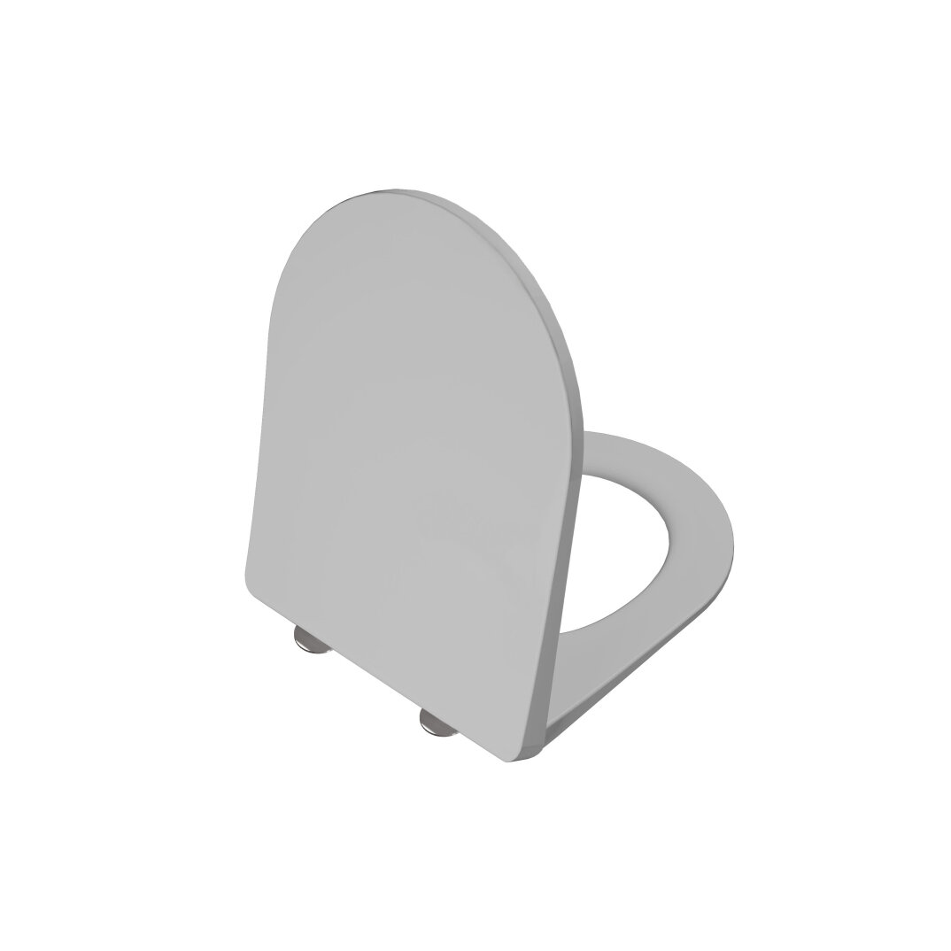 VitrA Metropole Round Slim Yavaş Kapanır Klozet Kapağı, Kolay Sökülebilir, Çift Kat Görünümlü, Mat Taş Gri, 210-476R009 - 1