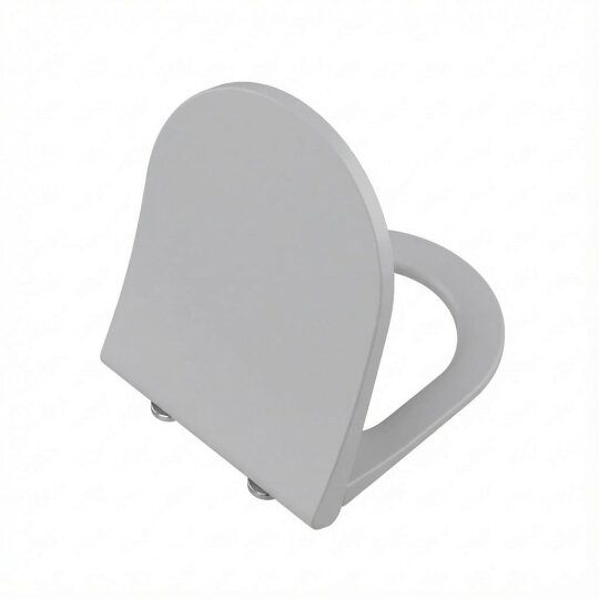 VitrA Metropole Round Slim Yavaş Kapanır Klozet Kapağı, Kolay Sökülebilir, Tek Kat Görünümlü, Mat Taş Gri, 231-476R009