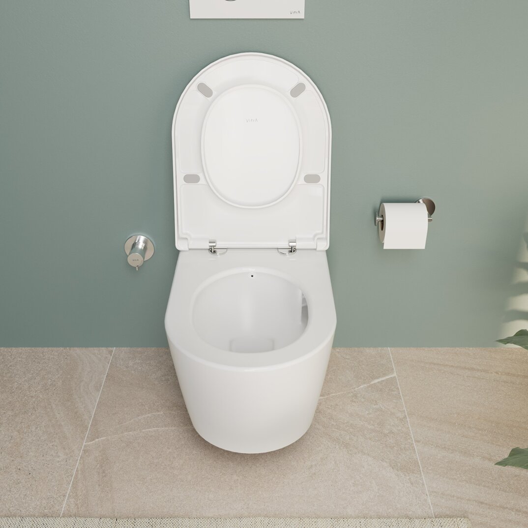 VitrA Metropole Round Süper Slim Yavaş Kapanır Klozet Kapağı, Kolay Sökülebilir, Mat Bej, 208-420R009 - 3