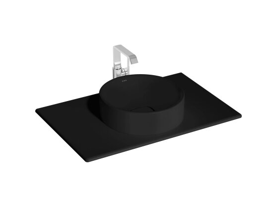 VitrA Metropole Seramik Üst Tezgah, 80 cm, Mat Siyah,7546B083-1826